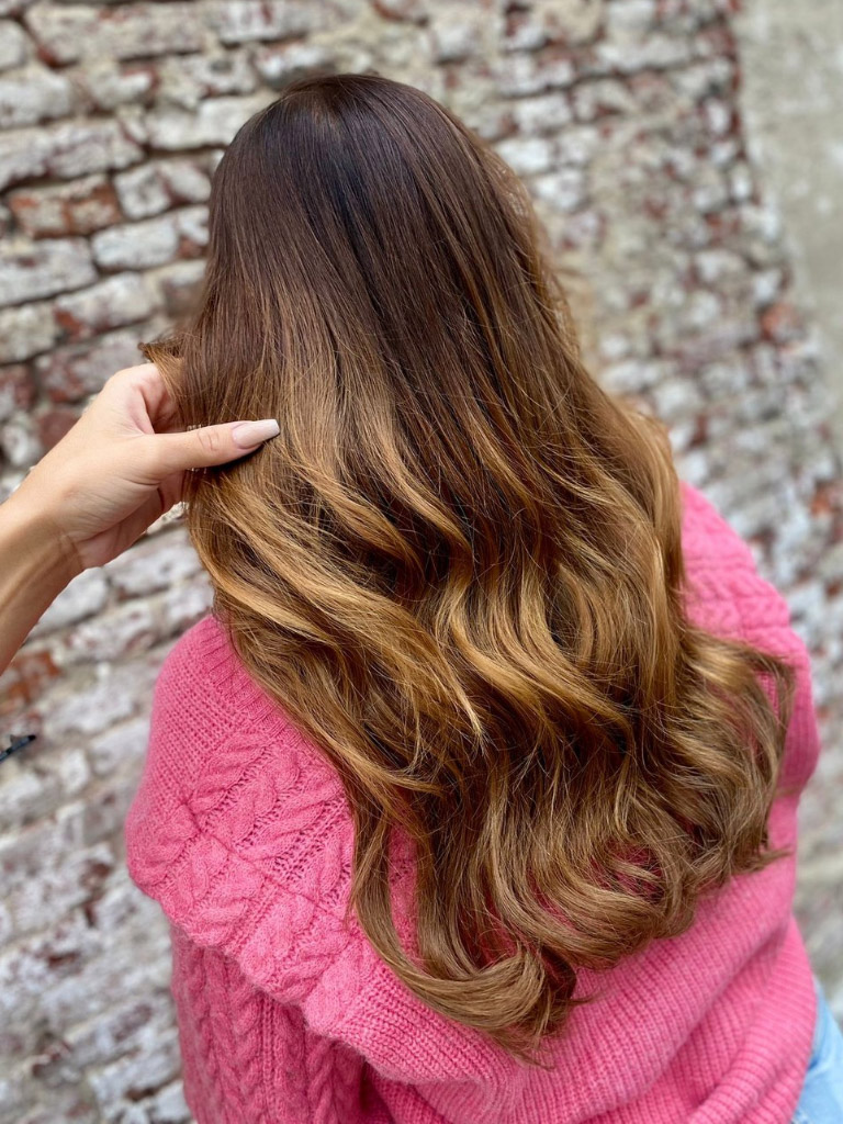 Haarverlenging met prachtige blend in balayage kleuring met Hairdreams Extensions
